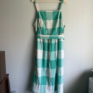 Ava & Viv 2x Maxi Linen Gingham Sleeveless Dress